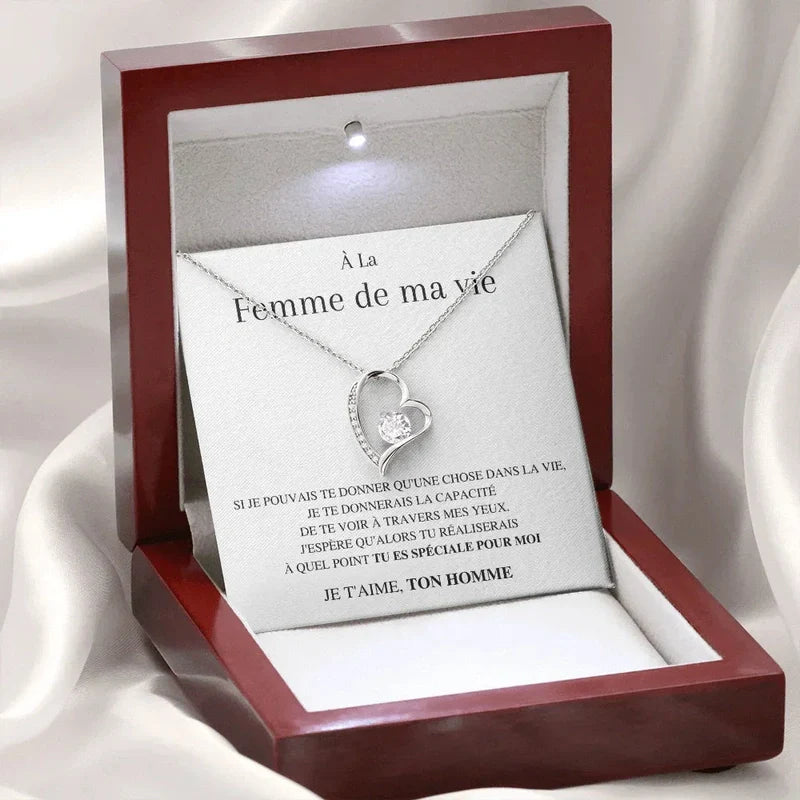 Collier Cœurs Diamant - "À la Femme de ma vie "