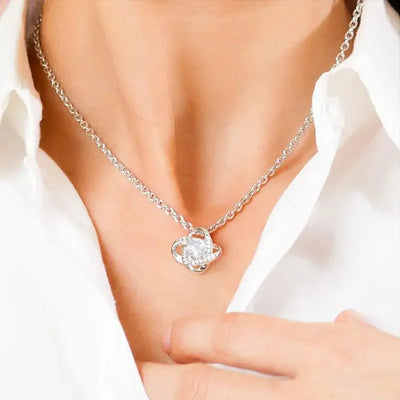 Collier Argent Diamant - "À ma Fille"