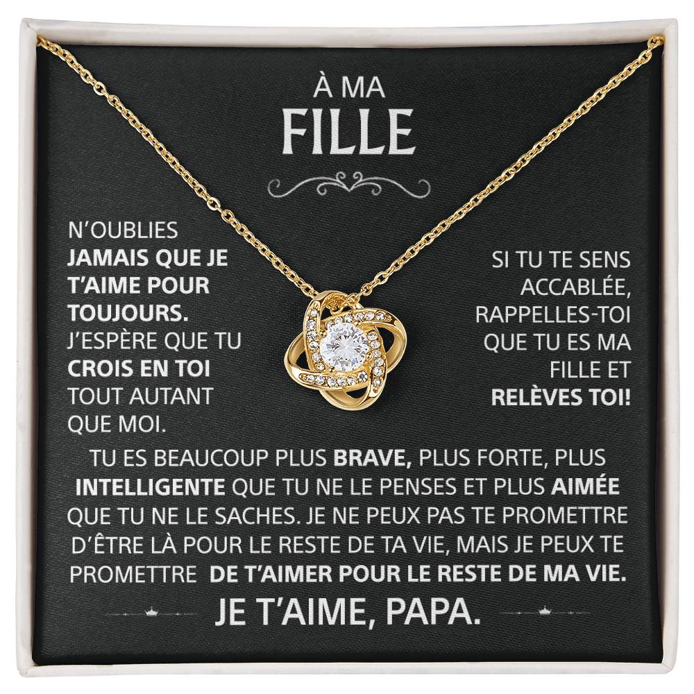 Collier - "Ma fille, N'oublie jamais que je t'aime pour toujours"