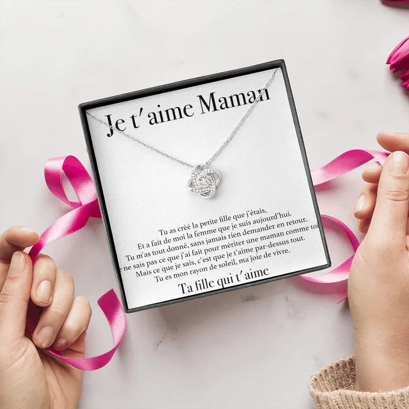 Collier Diamant - "Je t'aime Maman"