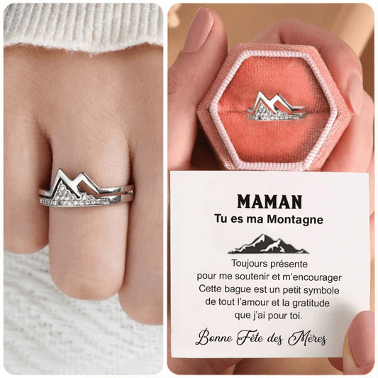 Bague Montagne "À ma MAMAN" - Un hommage élégant à une maman extraordinaire