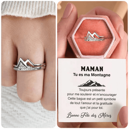 Bague Montagne "À ma MAMAN" - Un hommage élégant à une maman extraordinaire