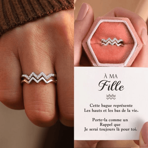 Bague Élégante Double Vague - Un Cadeau Précieux pour Ma Fille