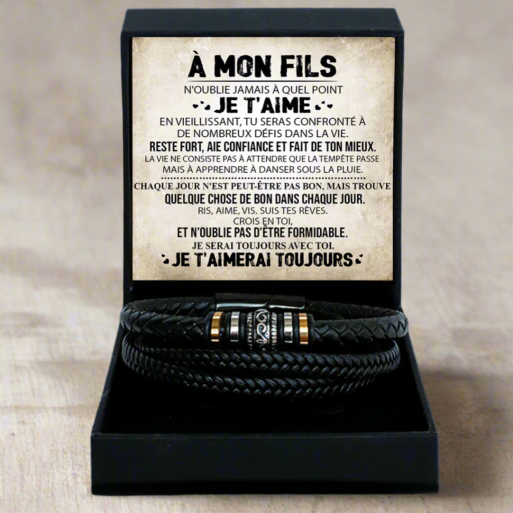 Bracelet - "Mon Fils, N'oublie Jamais que je suis la pour toi"